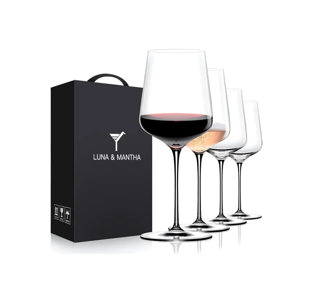 Luna & Mantha Red and White Wine Glasses