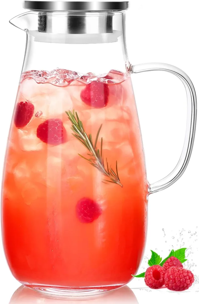 Luna & Mantha Glass Pitcher with Lid