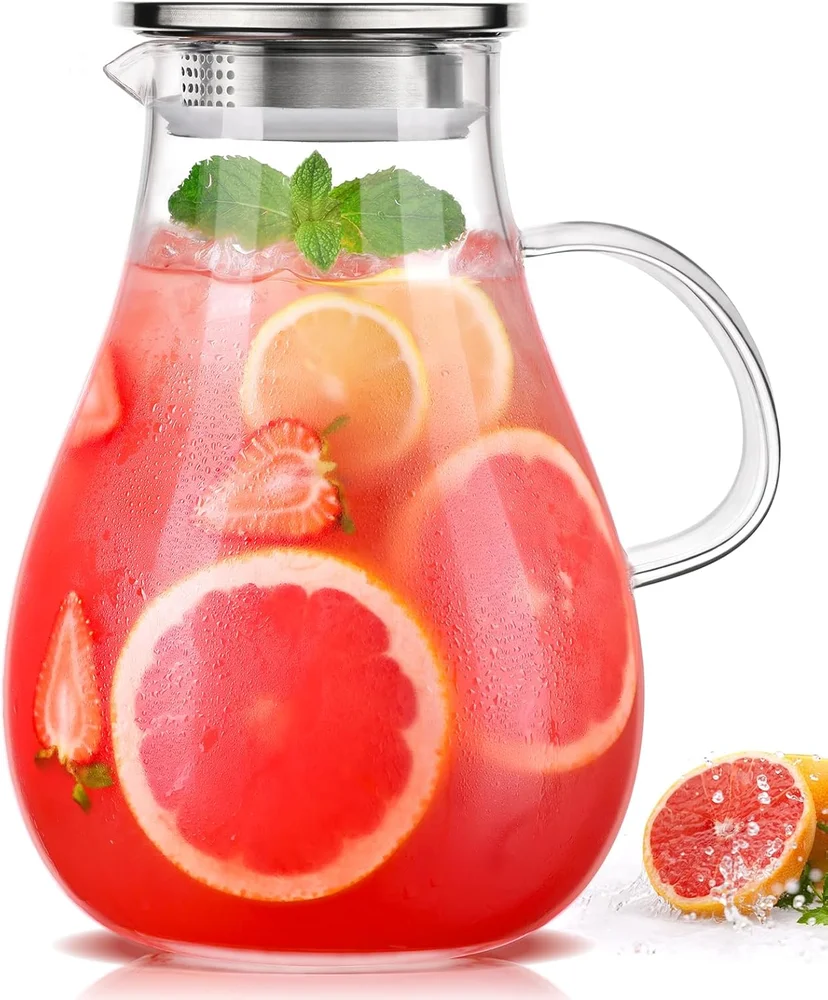 Luna & Mantha 1 Gallon Glass Pitcher with Lid
